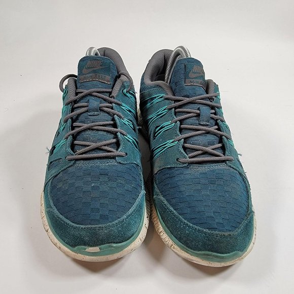 Nike Free 5.0 EXT Mens 8 Woven Mid Turquoise White Athletic Shoes 580531 303 main image 5
